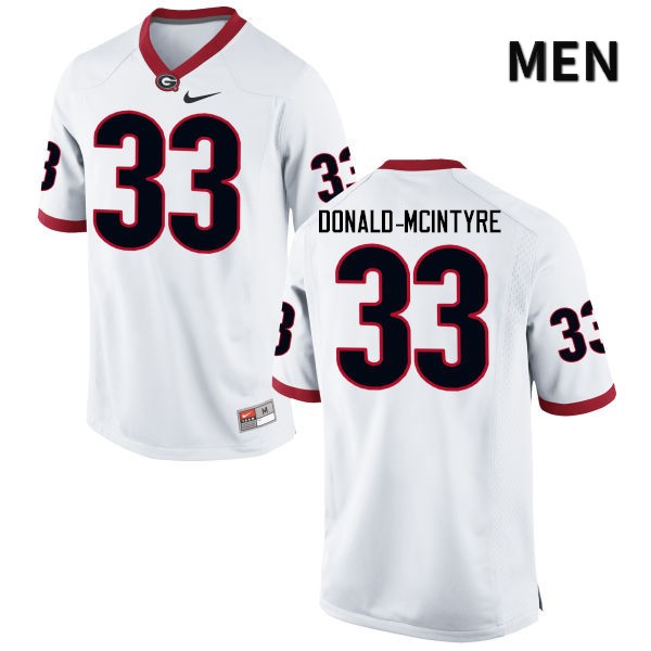 Georgia Bulldogs Men's Ian Donald-McIntyre #33 White Stitched College UGA Football Jersey 23LG012EL